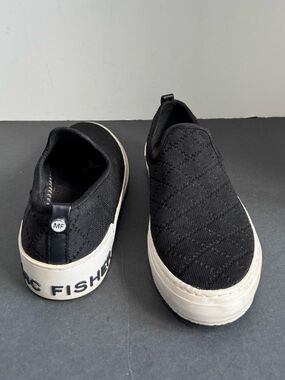 Marc Fisher Quilted Fabric Slip On Black Sneakers. Size 7.5